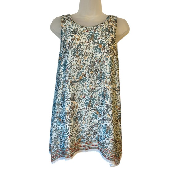 Max Studio Tops - Max Studio Sleeveless Top w/Fun Tropical Palm Tree Design  LARGE    #Y